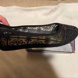 NEW Black sheer flats size 8.5